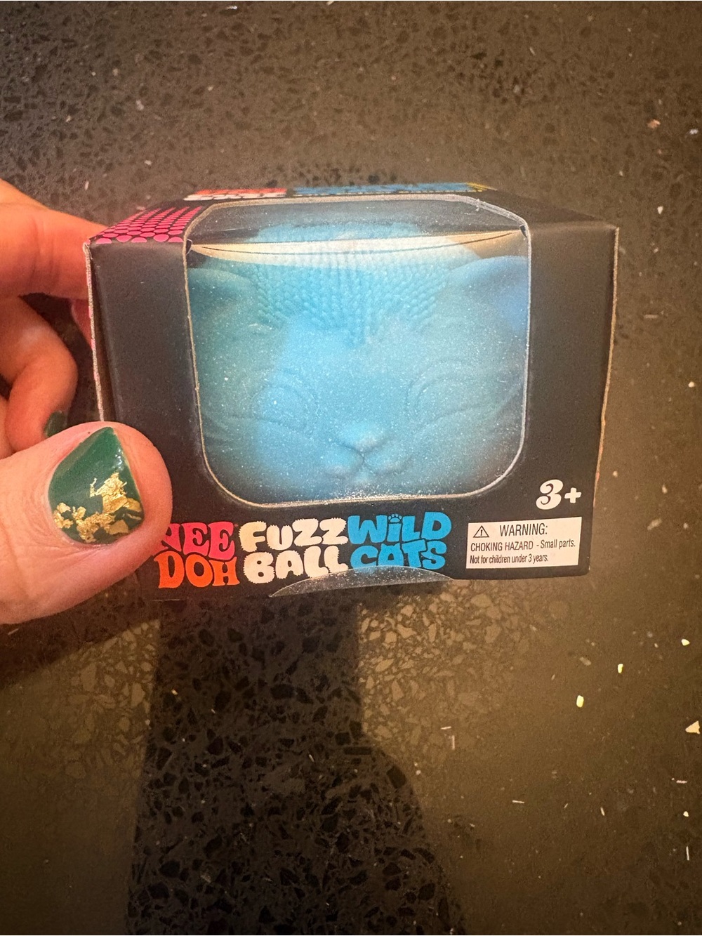 NeeDoh Fuzz Ball Wild Cats Blue Squeeze Toy, Brand New in Box